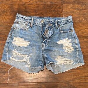 American Eagle Outfitters Light Blue Ripped Jean Shorts